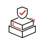 Boîte avec une coche verte.