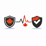 Boucliers canadiens avec un cœur