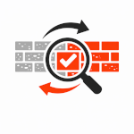 Mur avec une coche et flèche