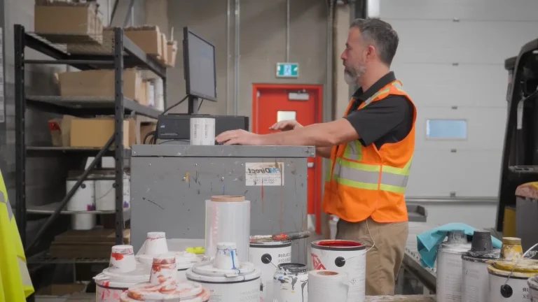 Travailleur dans un environnement industriel.